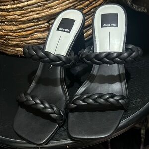 Dolce Vita Black Braided Slide Sandals